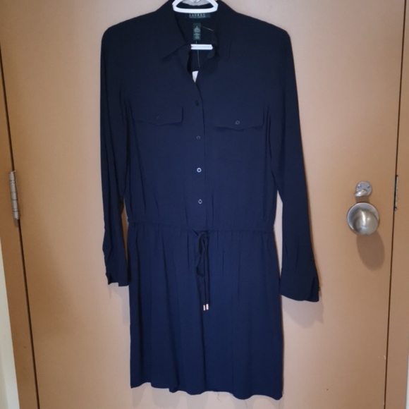 Lauren Ralph Lauren Navy Shirt Dress - Picture 2 of 5